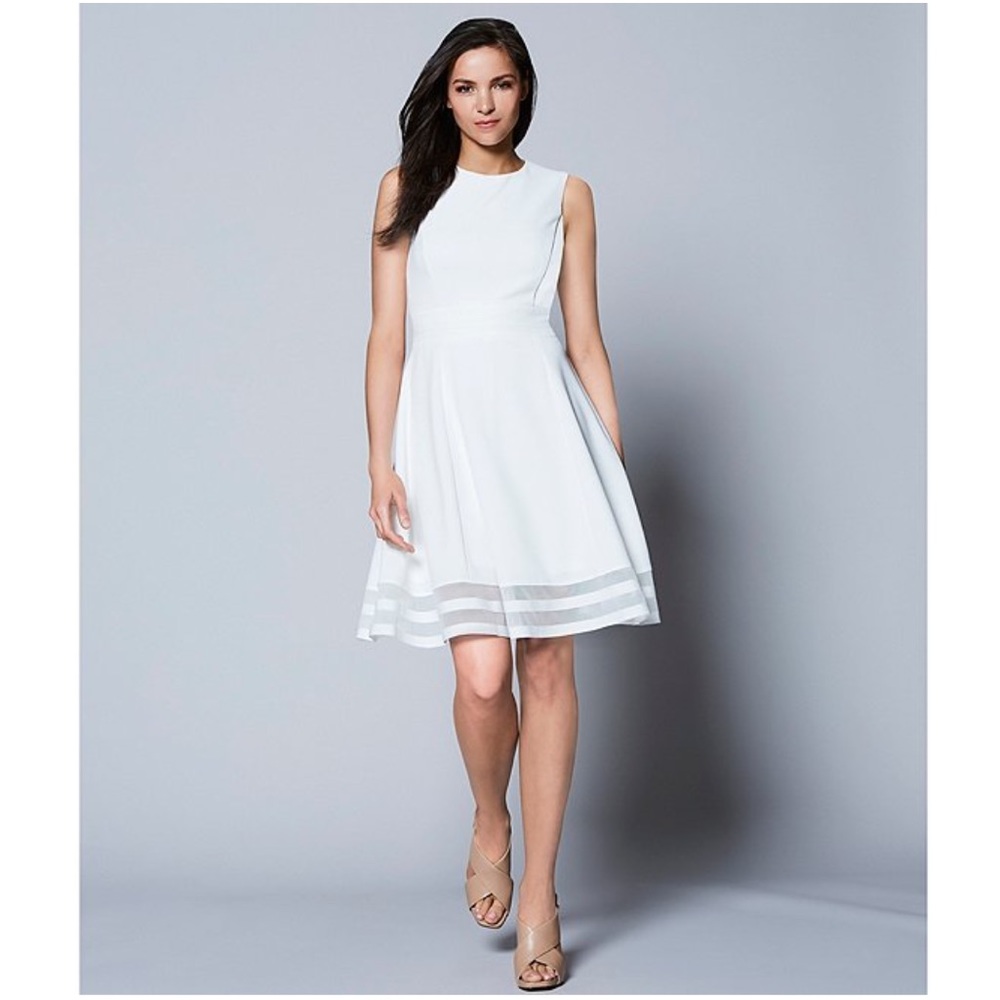 Calvin Klein White Sleeveless Dress